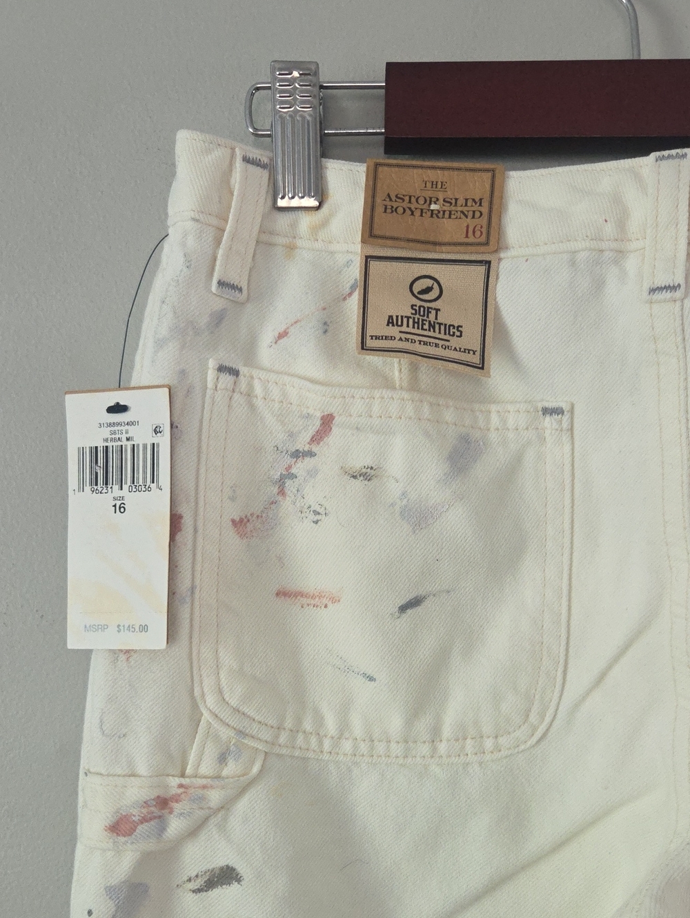 NWT Polo RL White Paint Splatter Slim Boyfriend Jeans (16) - Picture 6 of 8